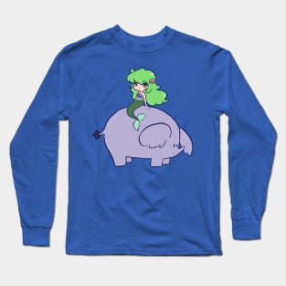 Mermaid and Elephant Long Sleeve T-Shirt